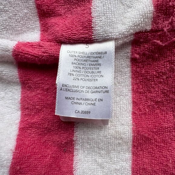 HATLEY Pink Floral Raincoat Girls 5 5T Hood Striped Terry Lined Rain Jacket Girl - Picture 9 of 9